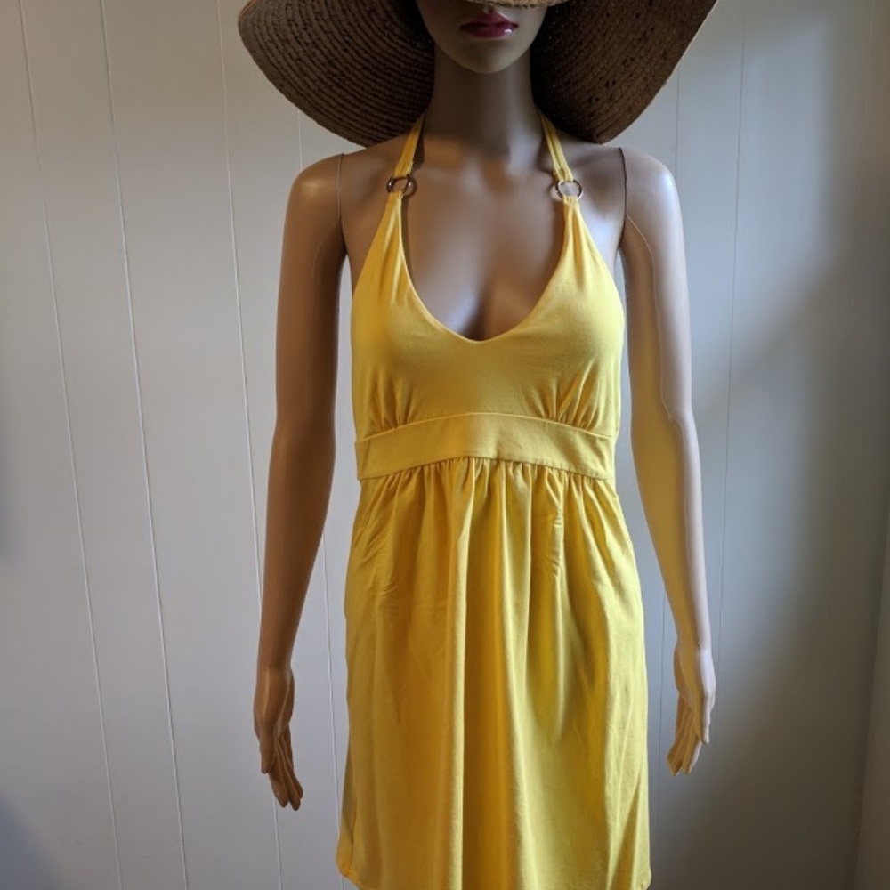 Victoria Secret Yellow Summer Halter Beach Dress